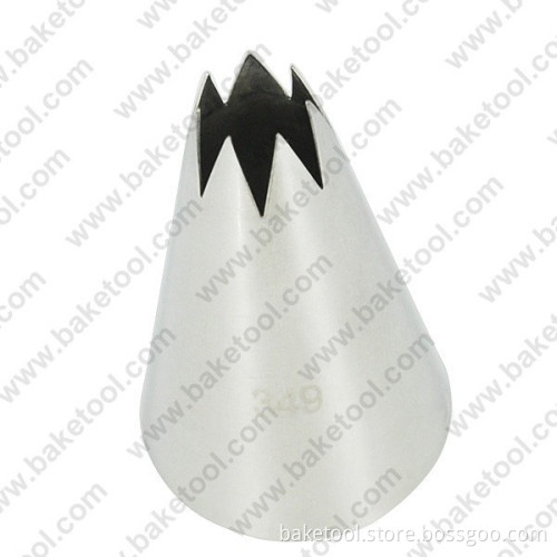 Stainless steel cake decorating medium open star pastry nozzle #349
